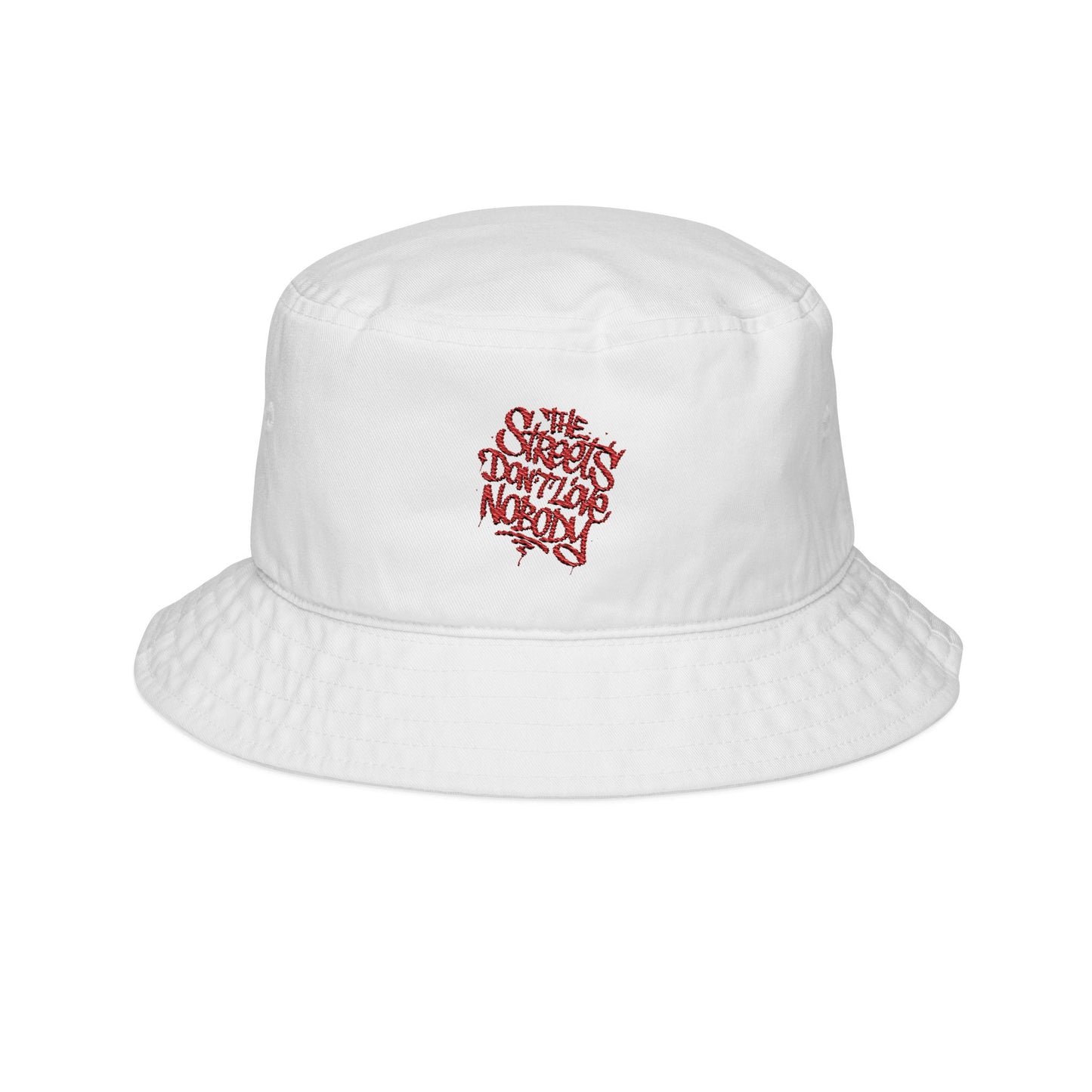 Embroidered Bucket Hat - 'the streets don't love nobody' Travel Hat