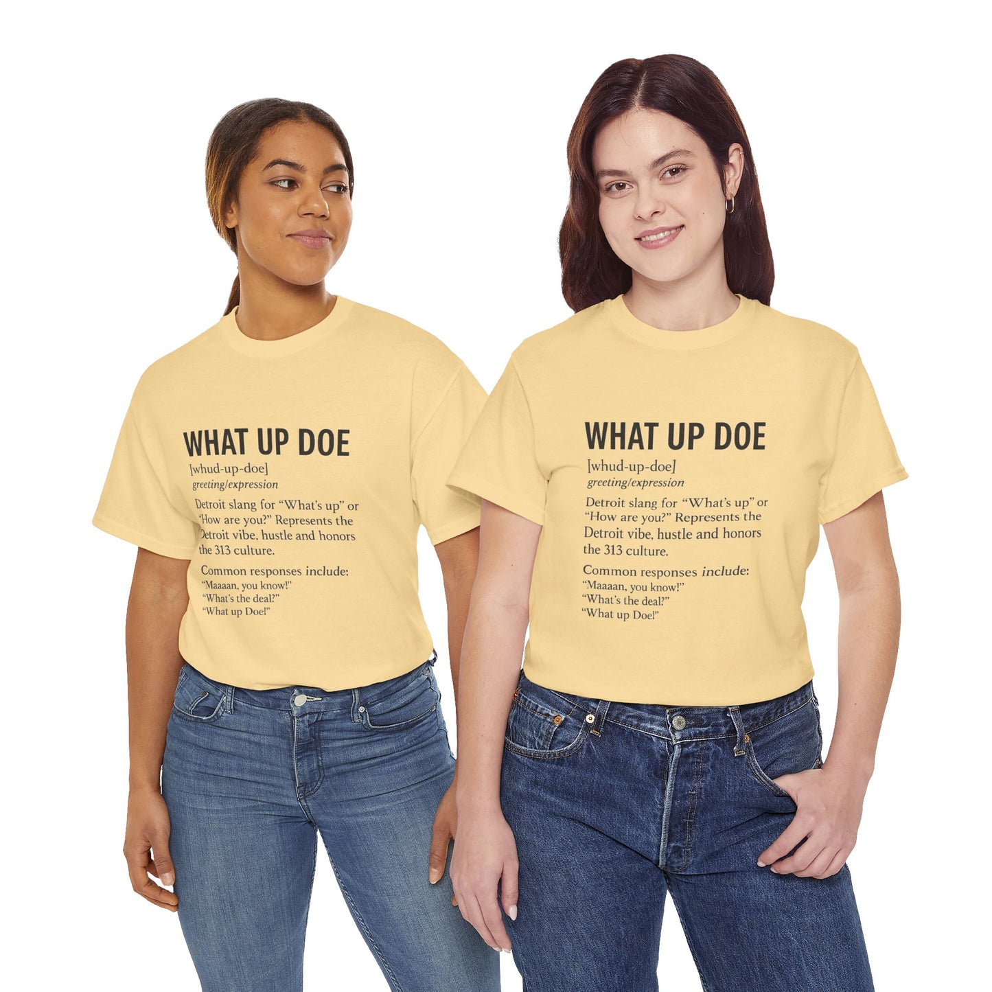 What Up Doe Unisex Heavy Cotton Tee - Detroit Culture Graphic T-Shirt