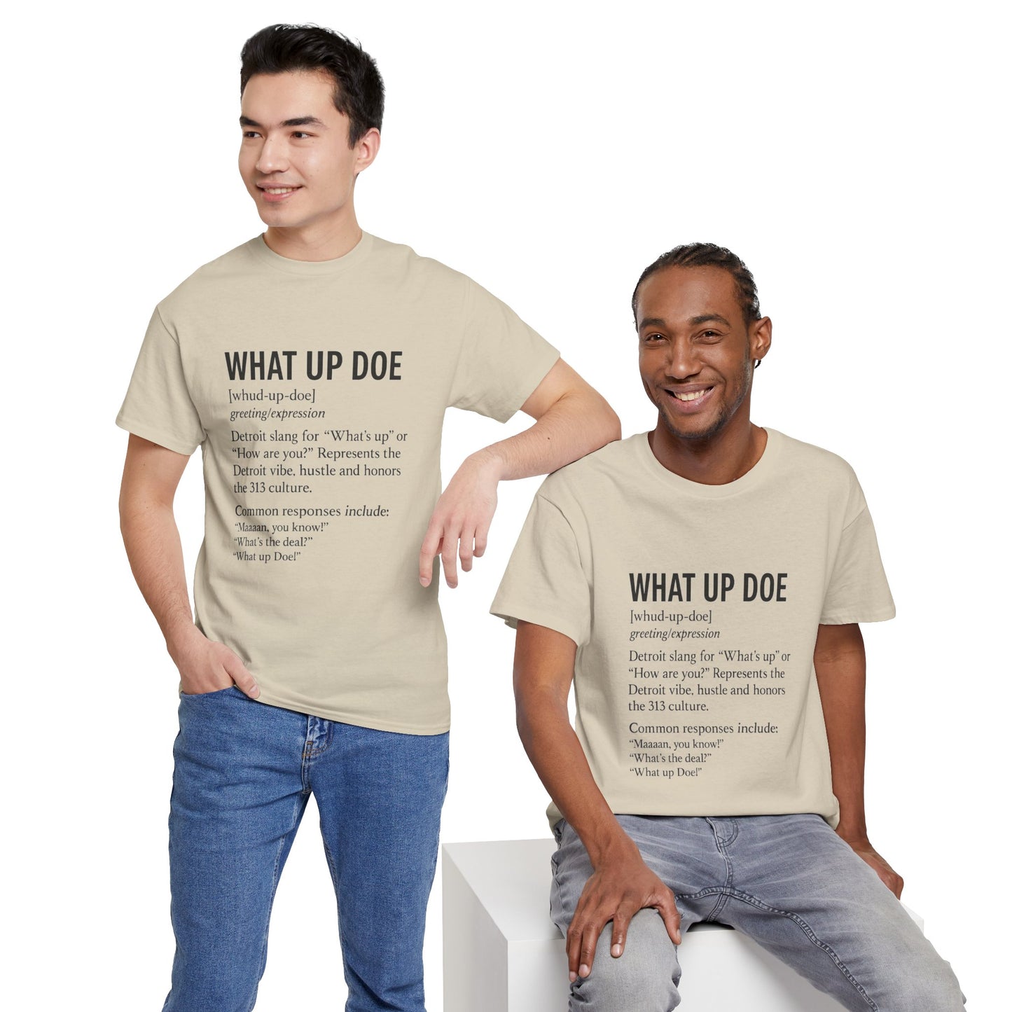 What Up Doe Unisex Heavy Cotton Tee - Detroit Culture Graphic T-Shirt