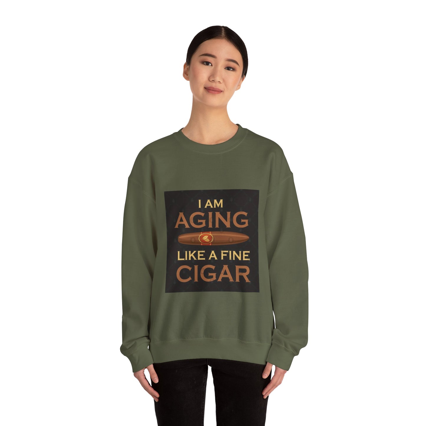 Unisex Crewneck Sweatshirt - "Aging Like Fine Cigar" Design