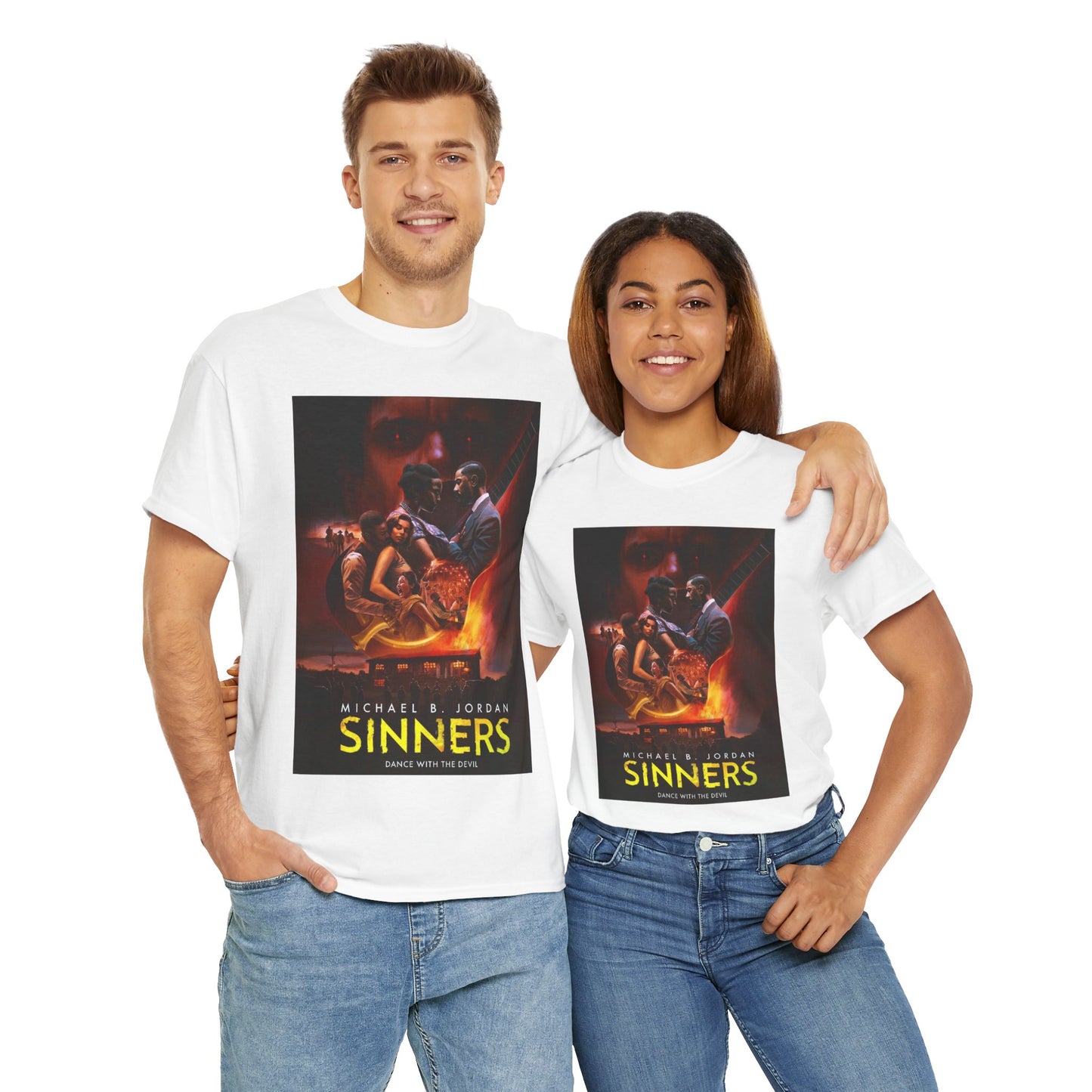 Unisex Heavy Cotton Tee - Sinners Movie Graphic Shirt