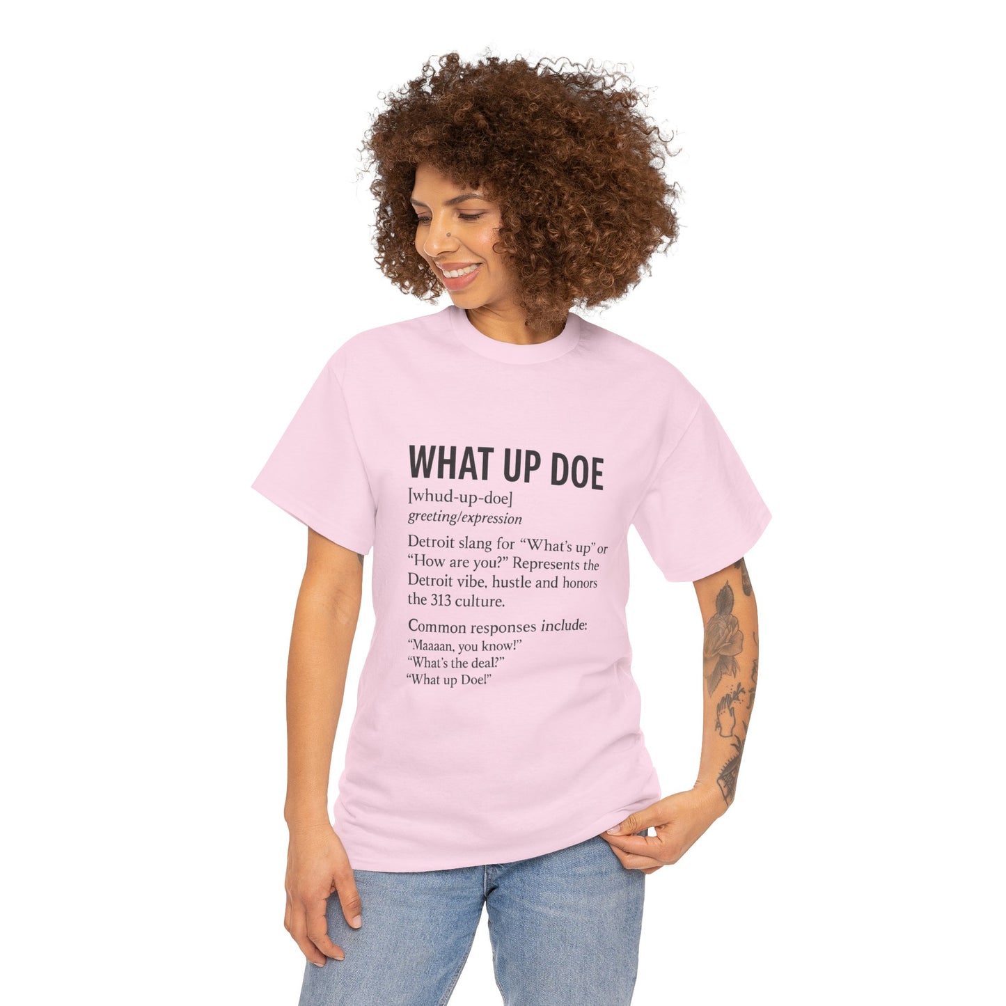 What Up Doe Unisex Heavy Cotton Tee - Detroit Culture Graphic T-Shirt