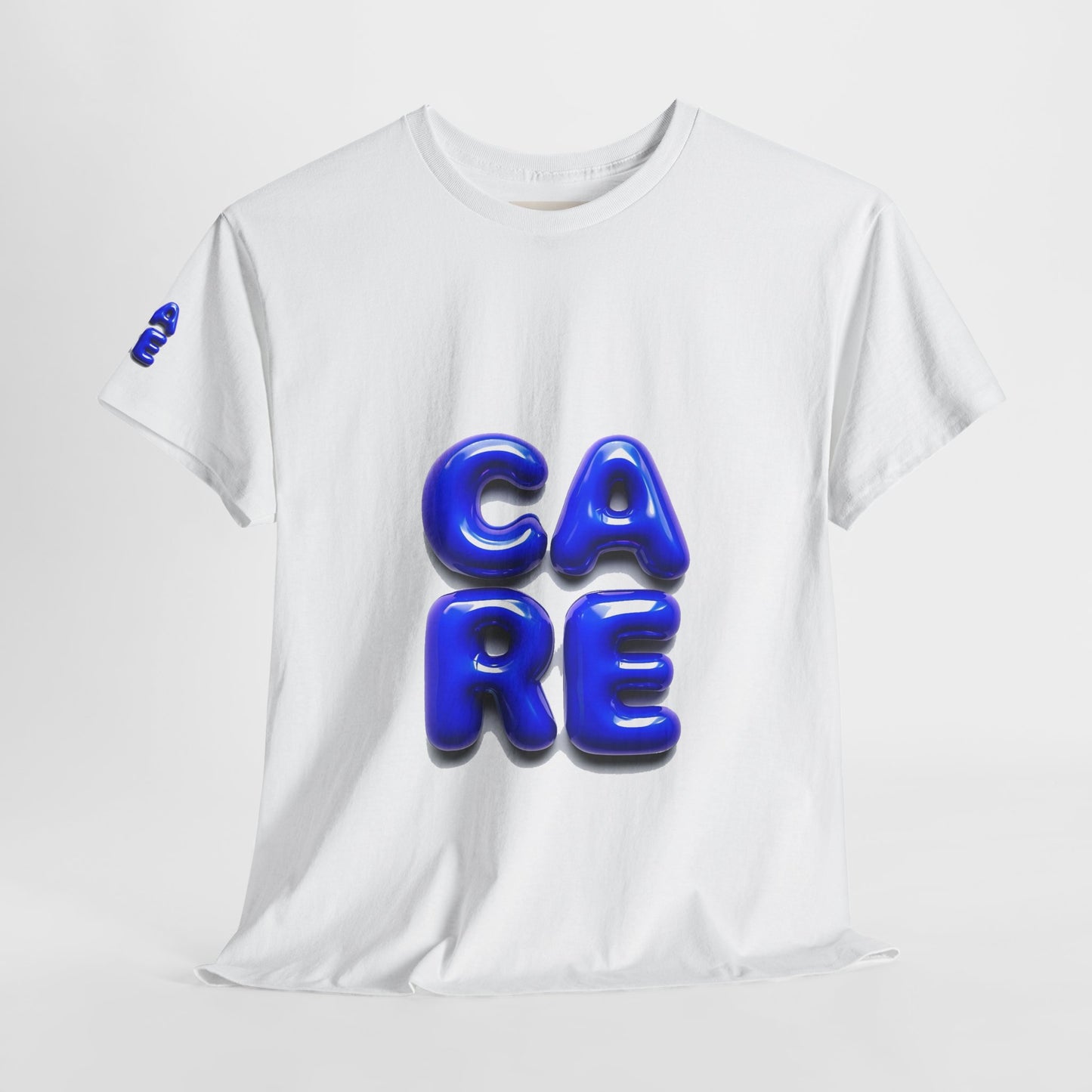 Unisex Heavy Cotton Tee - Bold 'CARE' Graphic T-Shirt for Positive Vibes