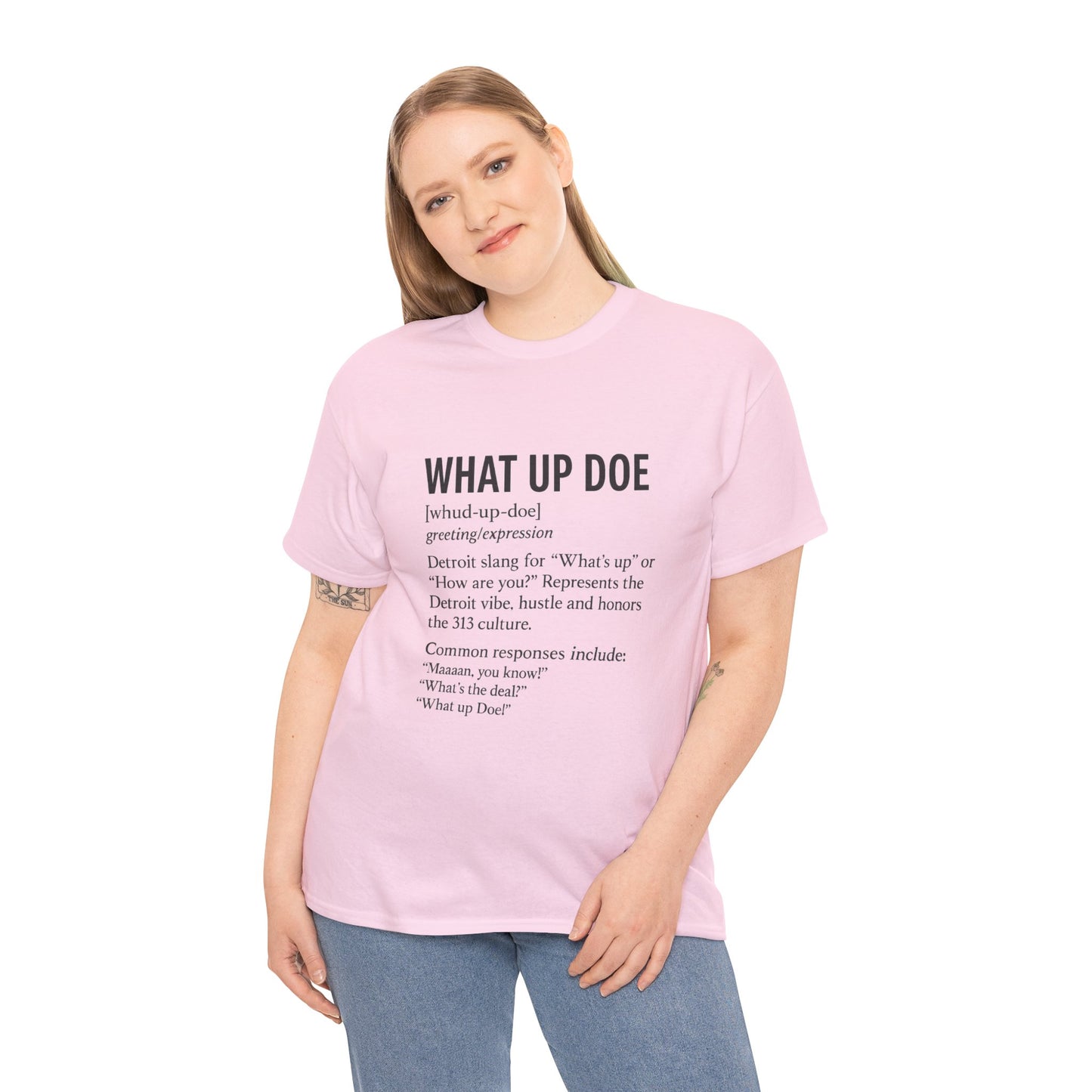What Up Doe Unisex Heavy Cotton Tee - Detroit Culture Graphic T-Shirt