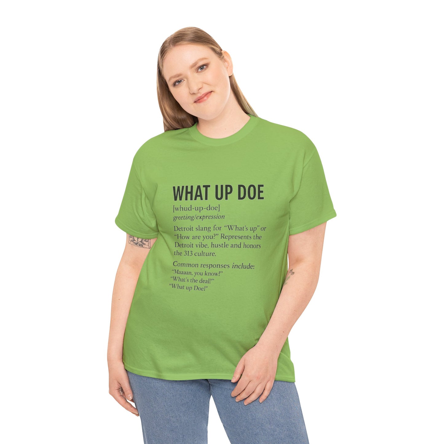 What Up Doe Unisex Heavy Cotton Tee - Detroit Culture Graphic T-Shirt