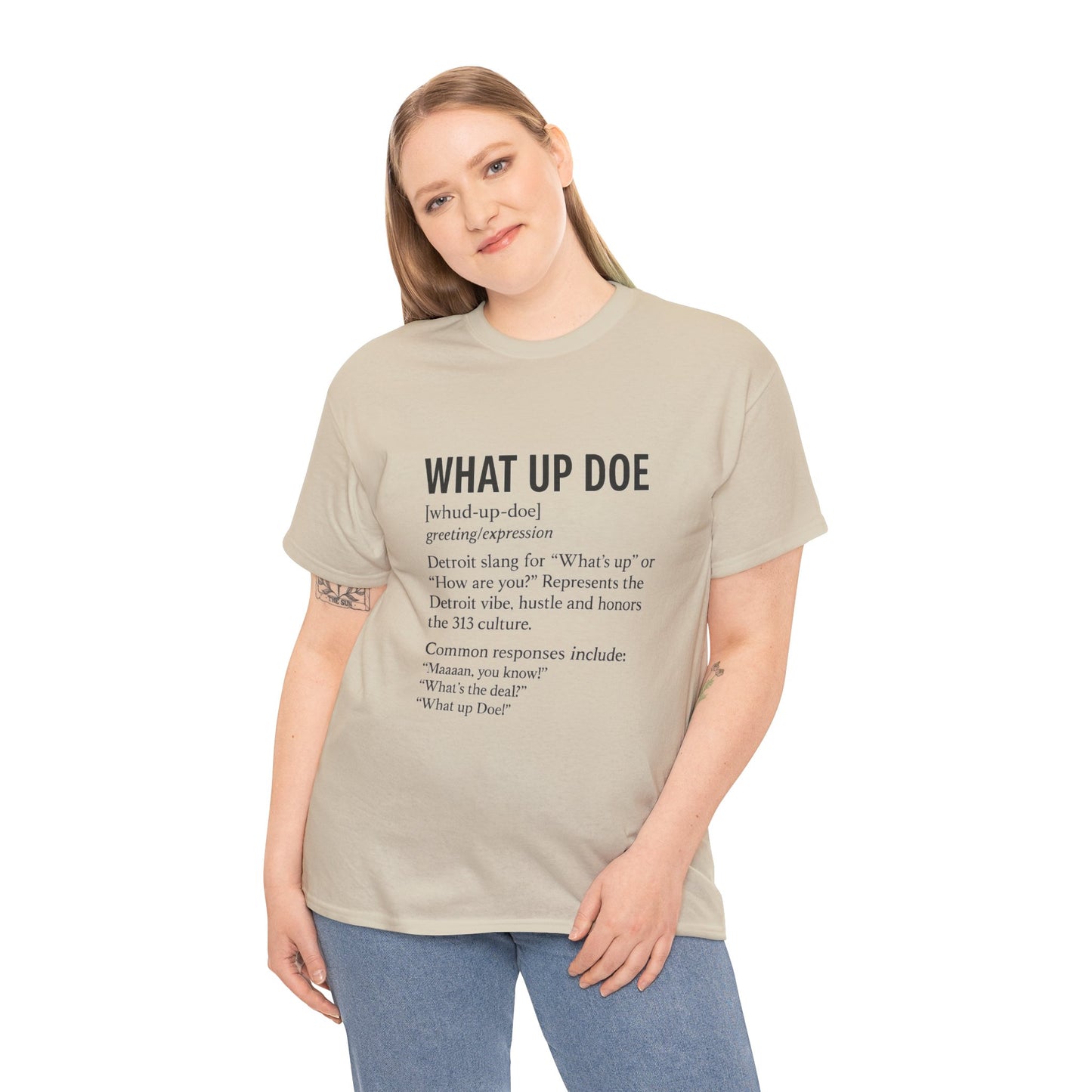What Up Doe Unisex Heavy Cotton Tee - Detroit Culture Graphic T-Shirt