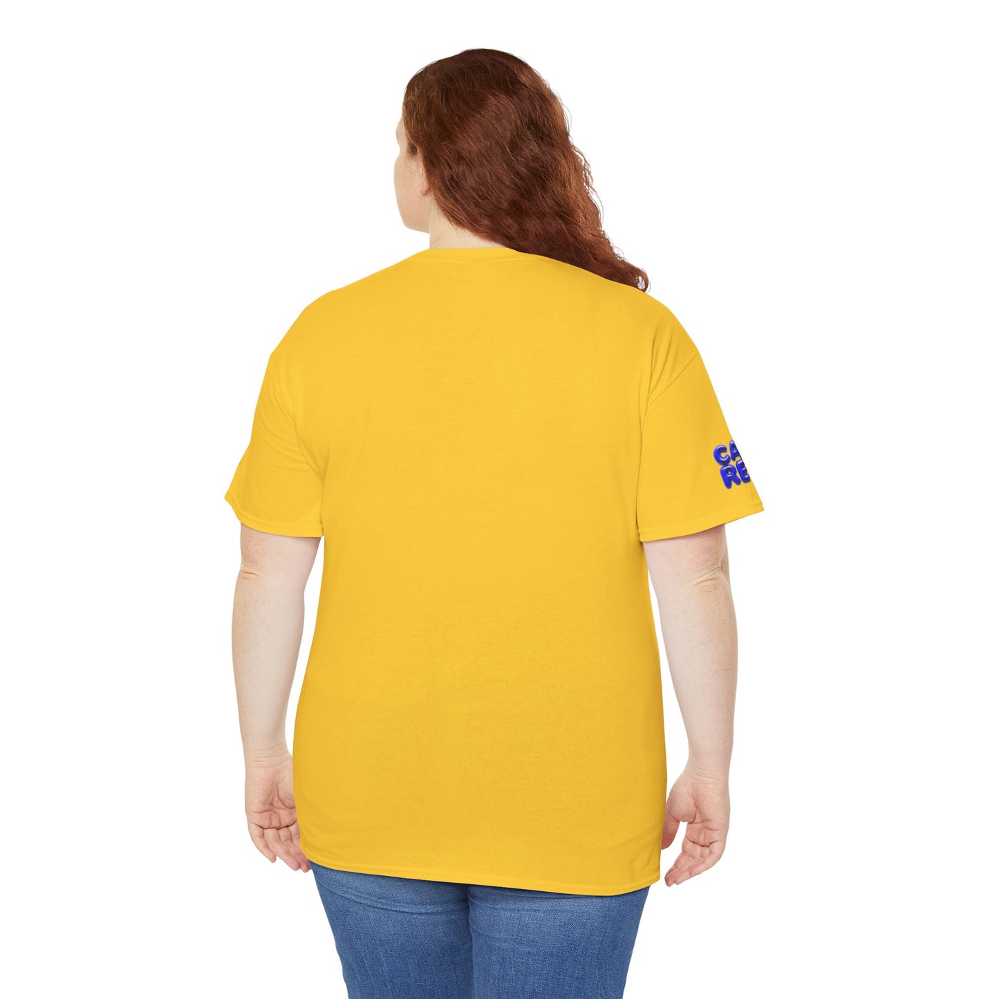 Unisex Heavy Cotton Tee - Bold 'CARE' Graphic T-Shirt for Positive Vibes