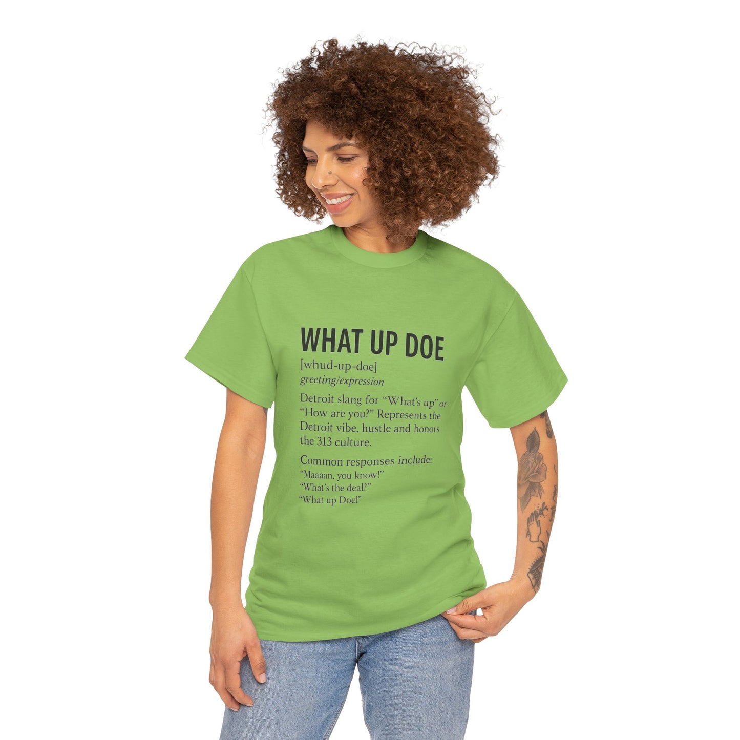 What Up Doe Unisex Heavy Cotton Tee - Detroit Culture Graphic T-Shirt