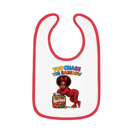 Rainbow Chase Baby Bib - Fun Contrast Trim Bib for Toddlers