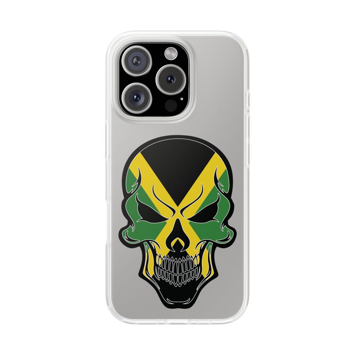 Jamaican Skull Flexi Case - Durable Phone Protection with Edgy Style