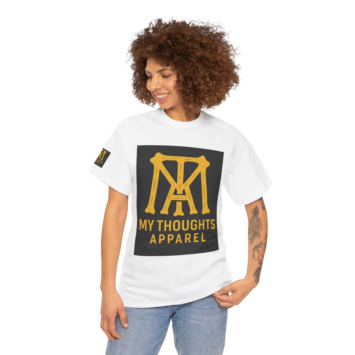 Logo Heavy Cotton Tee - MY THOUGHTS APPAREL BRUH