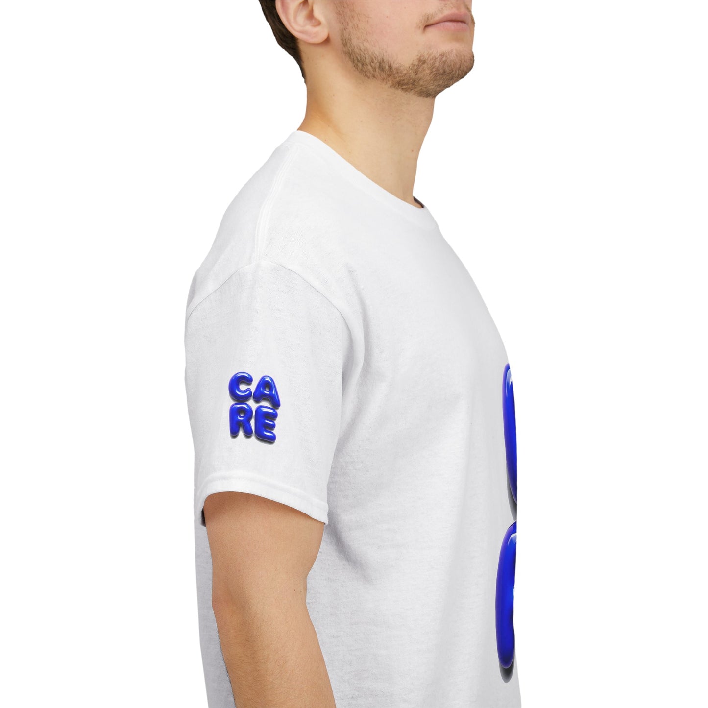 Unisex Heavy Cotton Tee - Bold 'CARE' Graphic T-Shirt for Positive Vibes