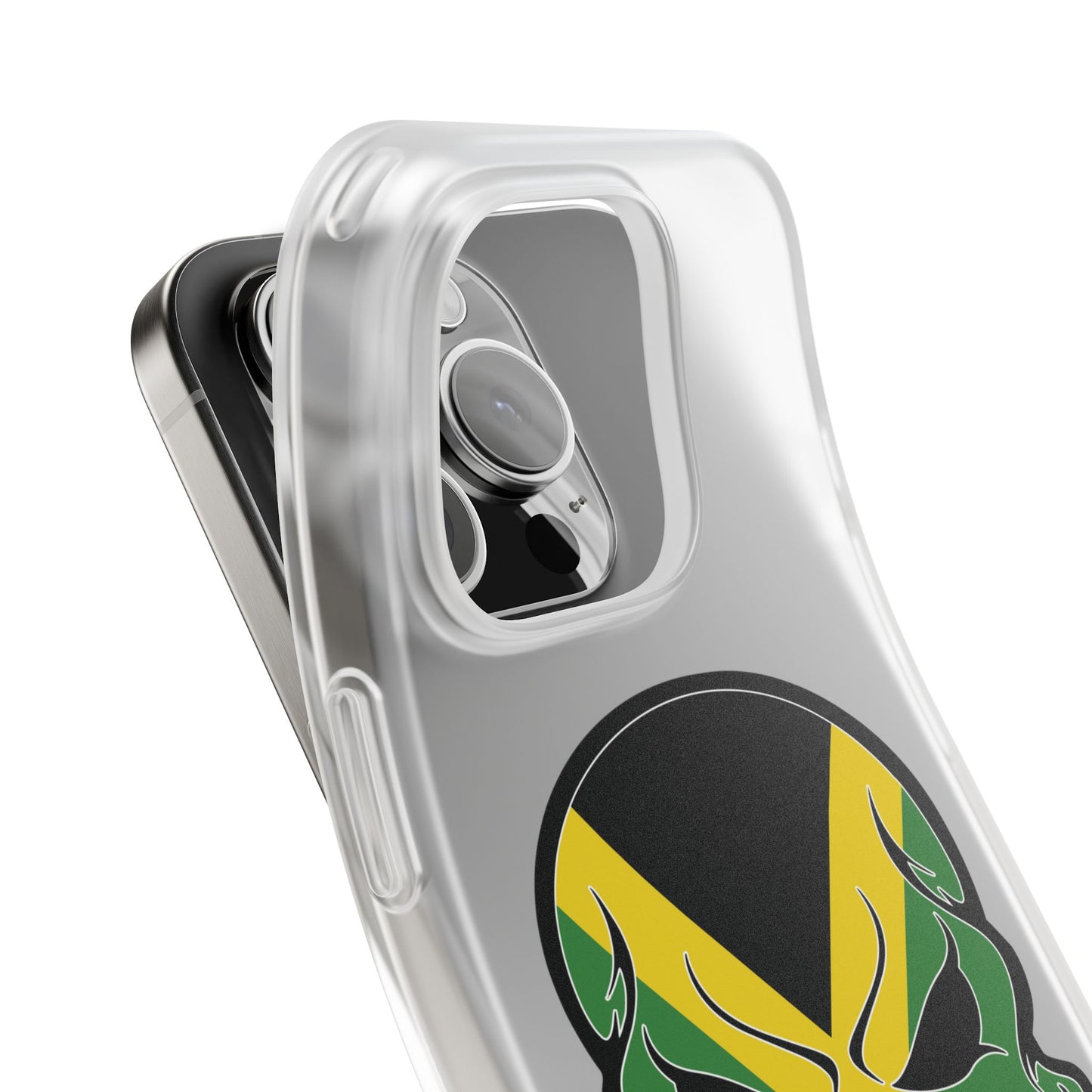Jamaican Skull Flexi Case - Durable Phone Protection with Edgy Style