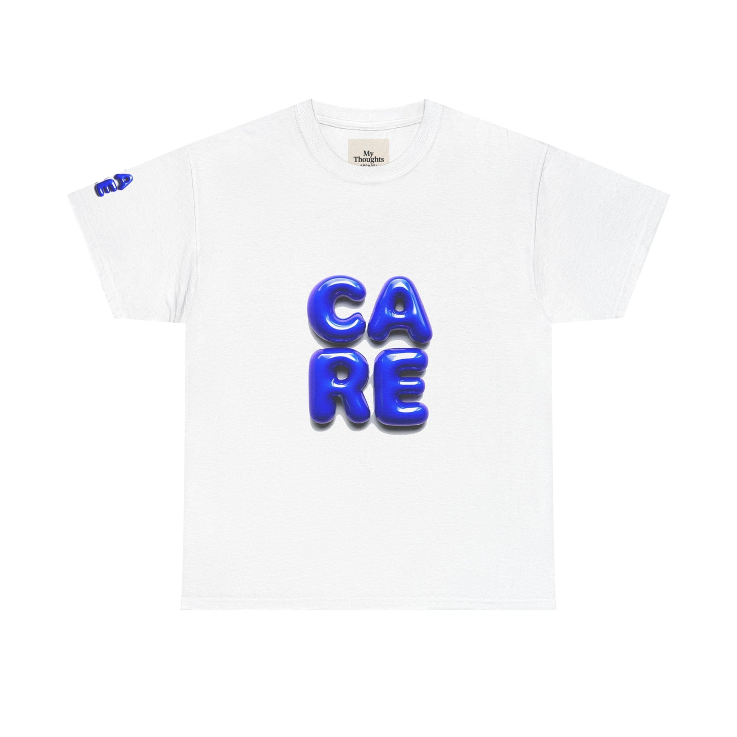 Unisex Heavy Cotton Tee - Bold 'CARE' Graphic T-Shirt for Positive Vibes