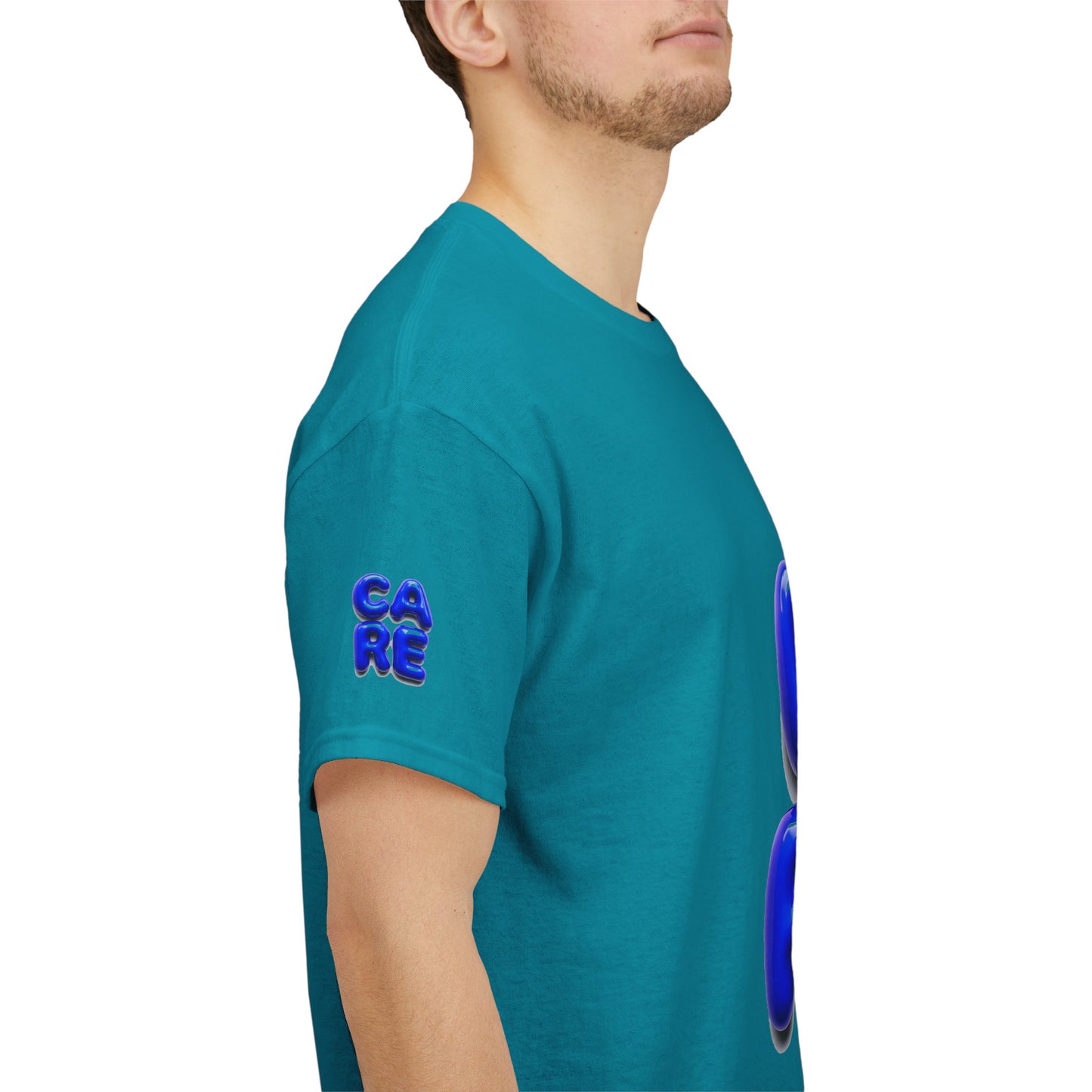 Unisex Heavy Cotton Tee - Bold 'CARE' Graphic T-Shirt for Positive Vibes