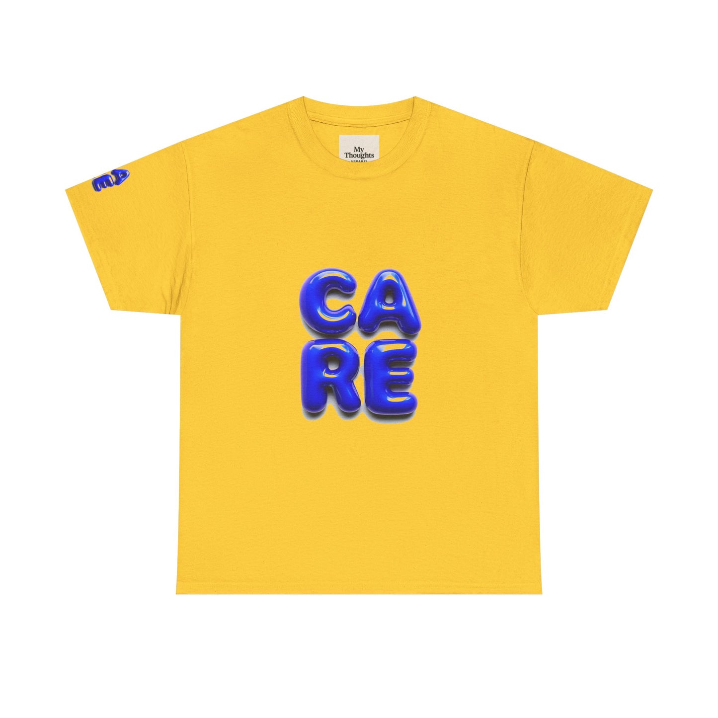 Unisex Heavy Cotton Tee - Bold 'CARE' Graphic T-Shirt for Positive Vibes