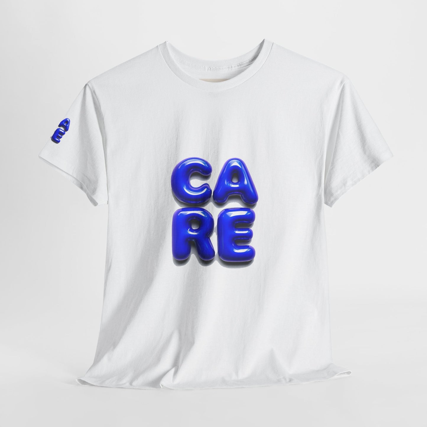 Unisex Heavy Cotton Tee - Bold 'CARE' Graphic T-Shirt for Positive Vibes