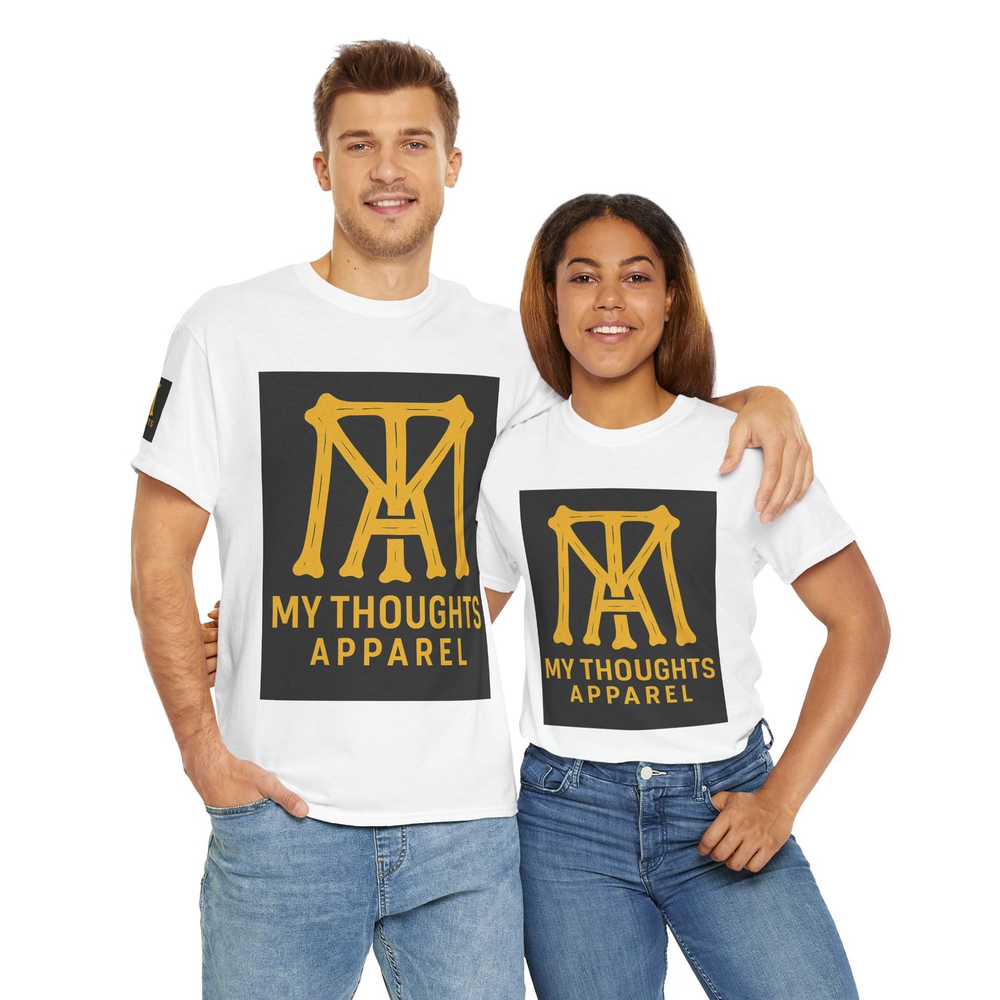 Logo Heavy Cotton Tee - MY THOUGHTS APPAREL BRUH