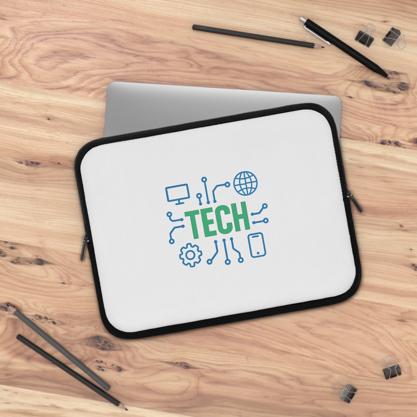 Tech-Themed Laptop Sleeve, Tech Accessory for Students, Computer Sleeve for Professionals, Gift for Tech Enthusiasts, Laptop Case